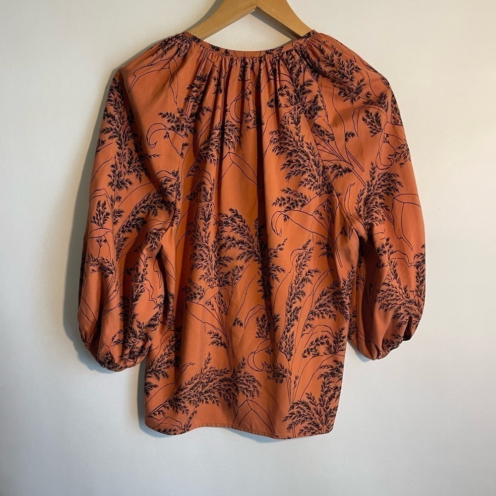 Whit Nyc Forrest Print Blouse Button Up Size P Si… - image 4